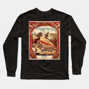 Peru Tourism Vintage Poster 3 Long Sleeve T-Shirt